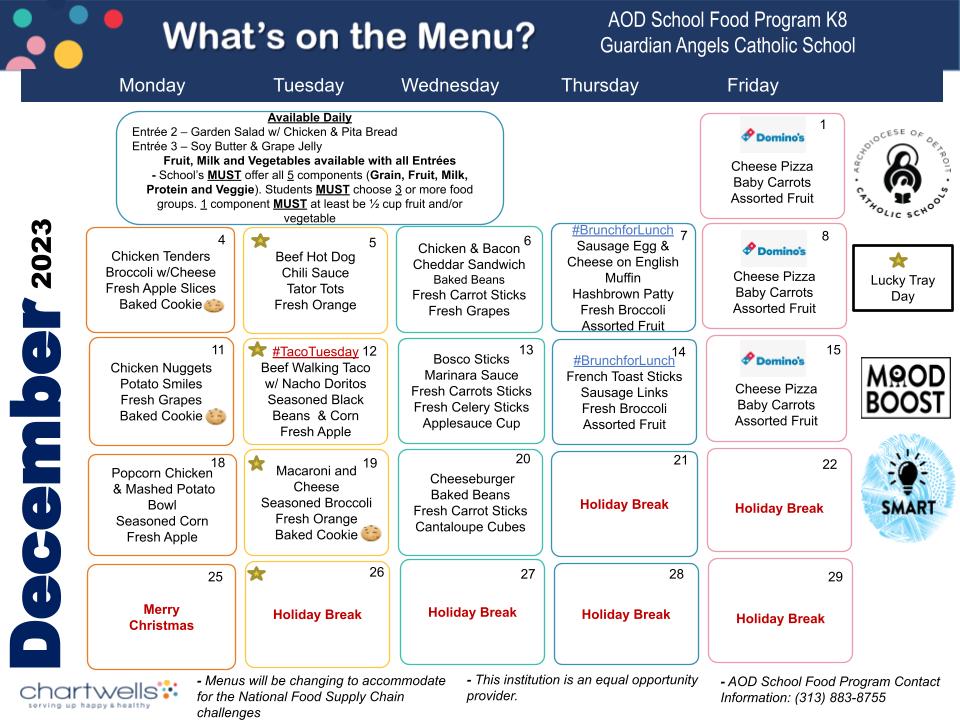 Lunch Menu - Guardian Angels School