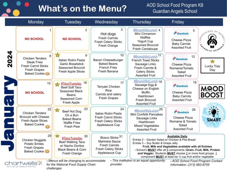 Lunch Menu - Guardian Angels School