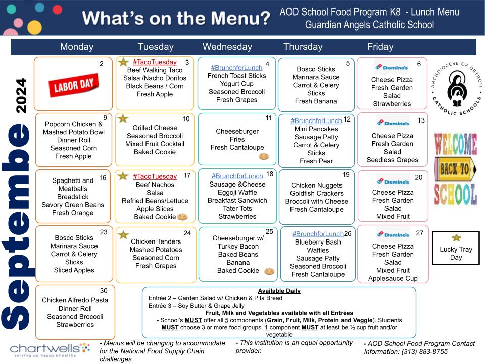 Lunch Menu - Guardian Angels School